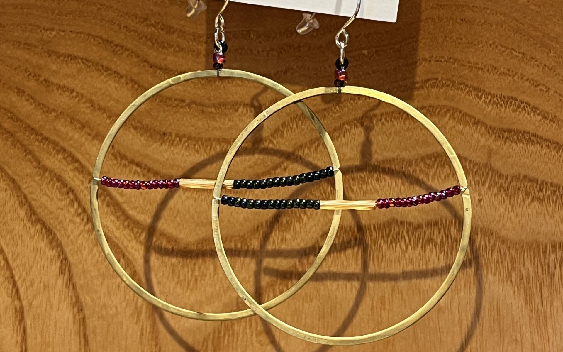 Brass and beaded earrings on sterling earwires